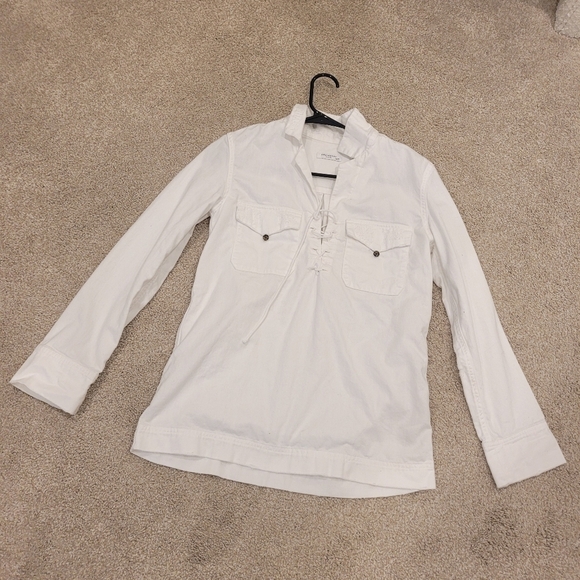 Equipment Femme Womens White Cotton Collar Tunic Top Size XS - Picture 2 of 7